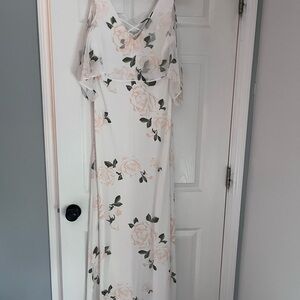 Lulu's Cream Long Sleeve Flutter Sundress for Weddings